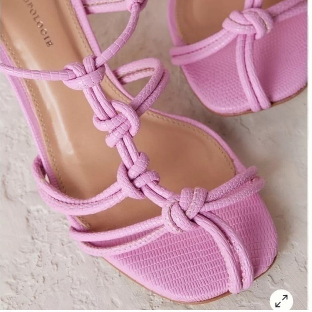 Anthropologie pink strappy sandal heels - Picture 7 of 15